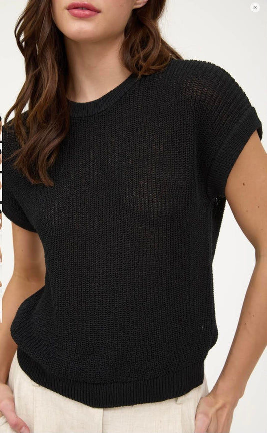 BREEZY SUMMER KNIT SWEATER - Black