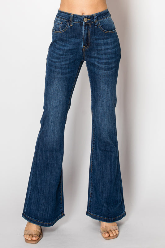 Nina Rossi Wide Legged Dark Blue Jeans - Style 10007-1