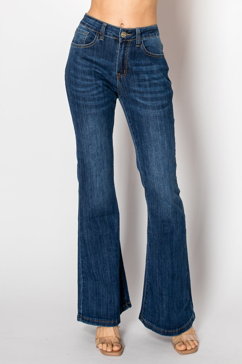Nina Rossi Wide Legged Dark Blue Jeans - Style 10007-1
