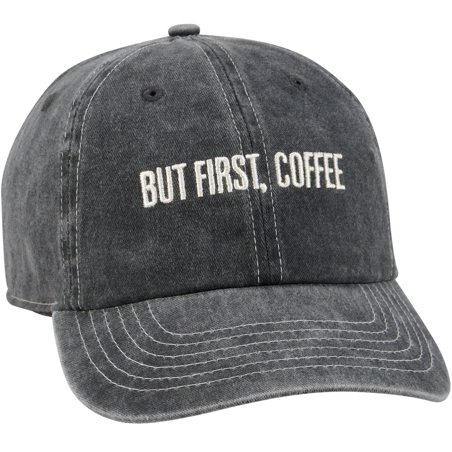 But First, Coffee Baseball Cap – Charcoal Cotton Hat
