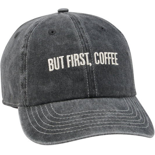 But First, Coffee Baseball Cap – Charcoal Cotton Hat