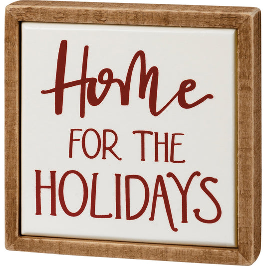 Home For The Holidays Box Sign Mini – Christmas Collection