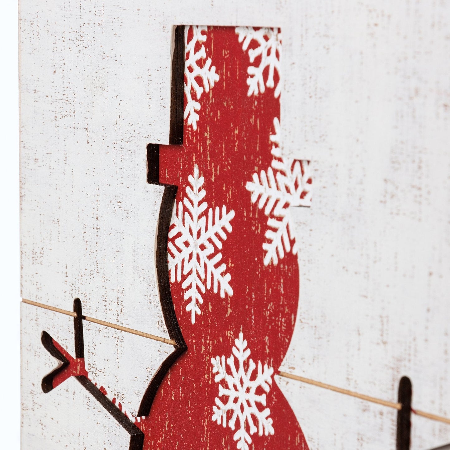 Snowflake Snowman Slat Box Sign