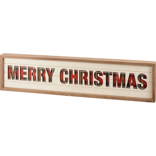 Merry Christmas Inset Slat Box Sign