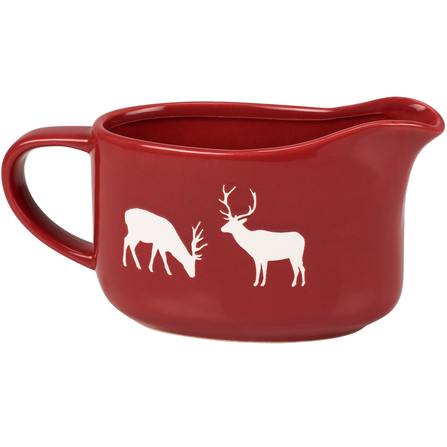 Deer Gravy Boat – Red Stoneware Christmas Tableware