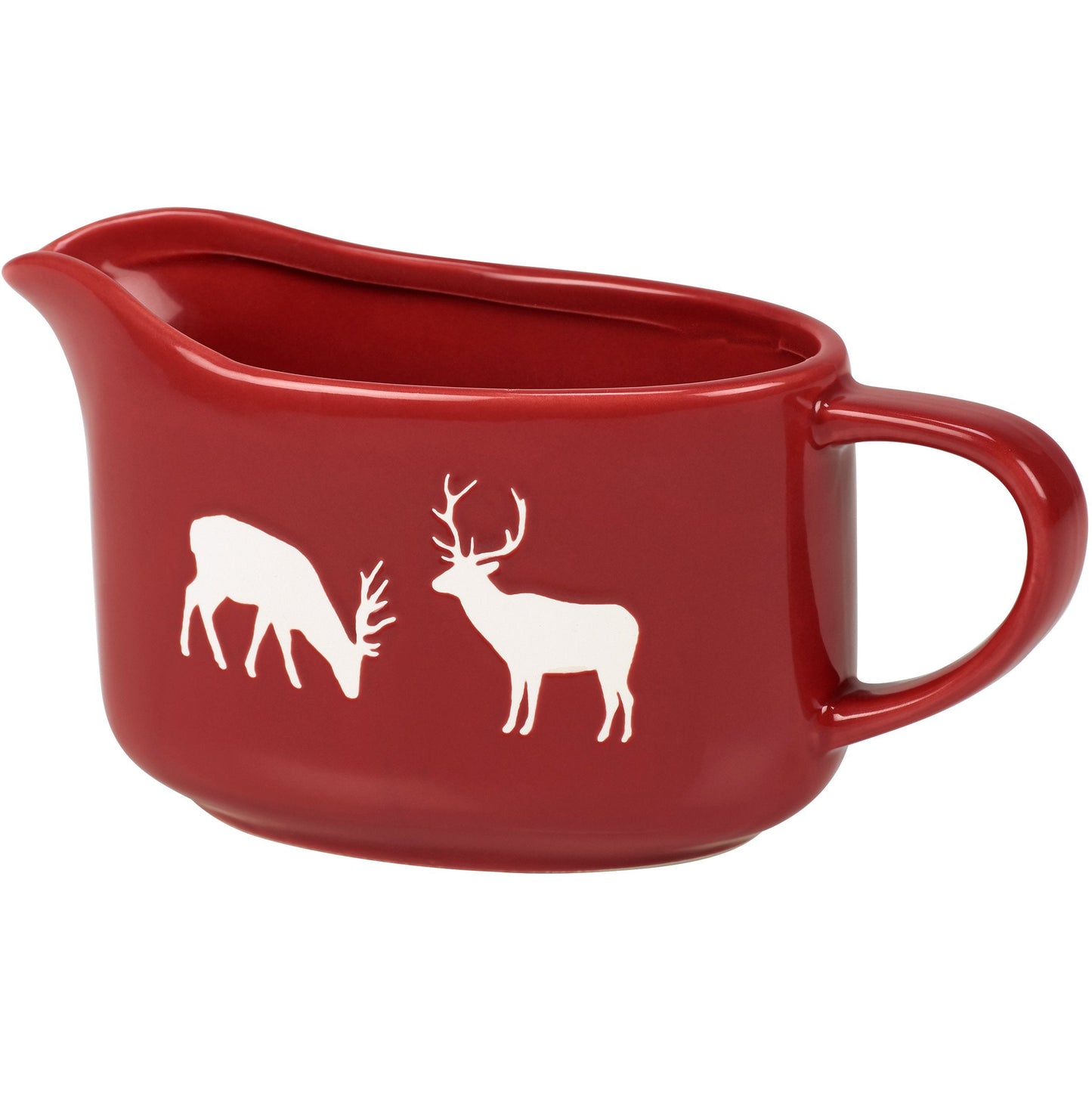 Deer Gravy Boat – Red Stoneware Christmas Tableware