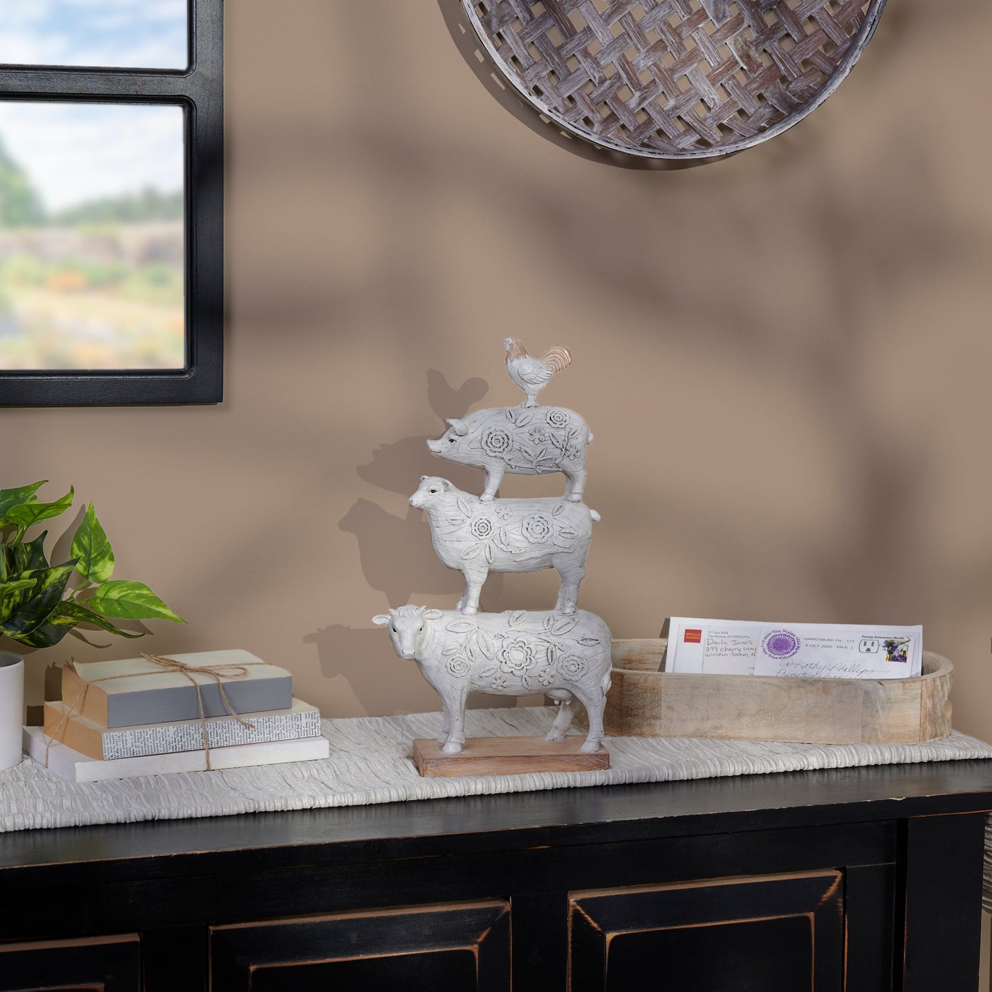 Stacked Farm Animals Figurine