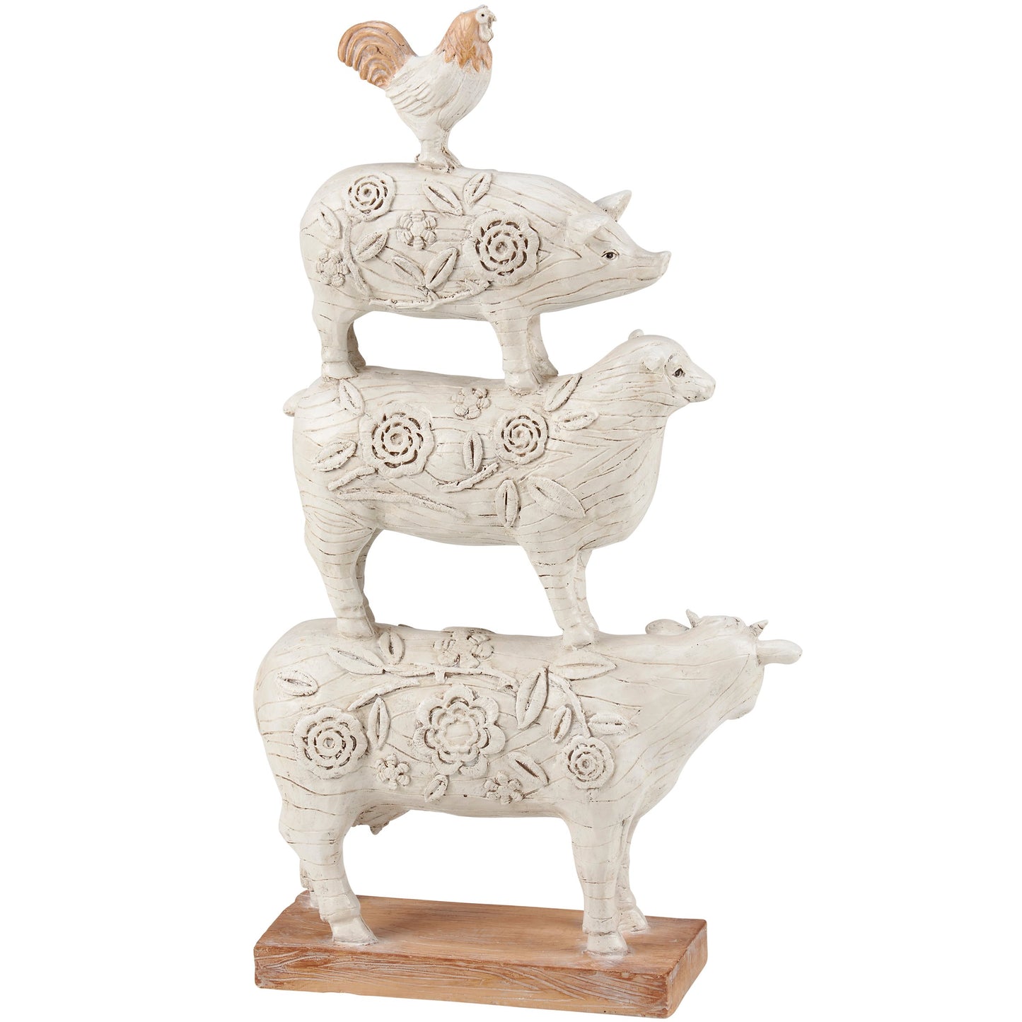 Stacked Farm Animals Figurine