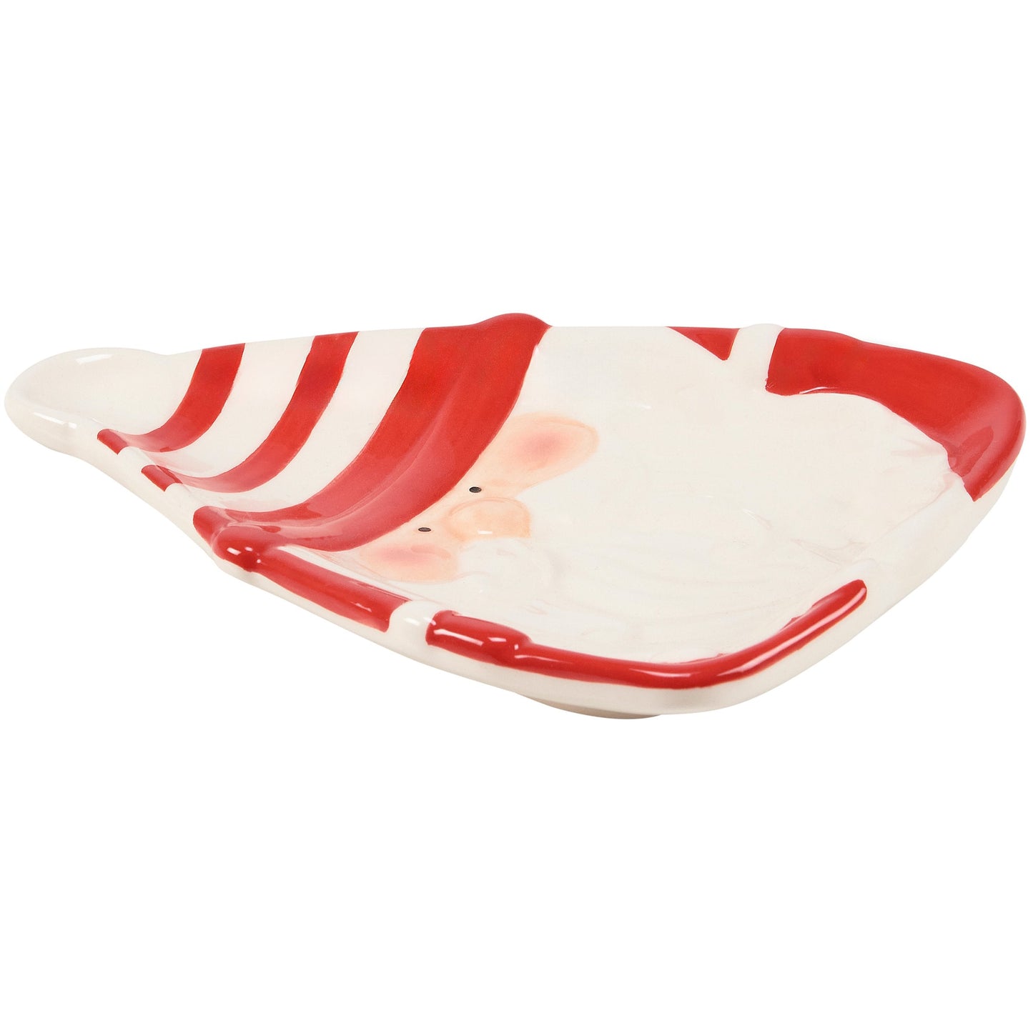 Small Nordic Santa Plate – Embossed Ceramic Christmas Tableware