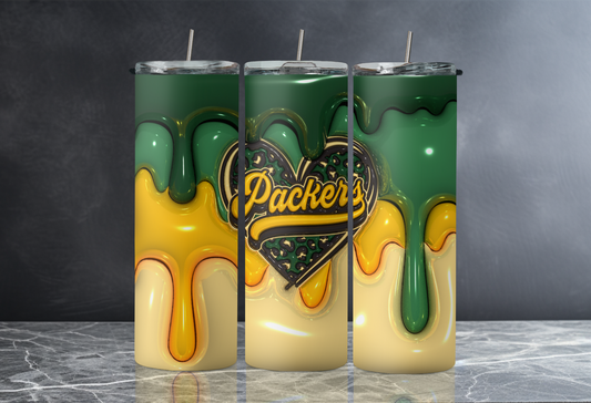 Inflated Green Bay Packers 20 oz Skinny Tumbler