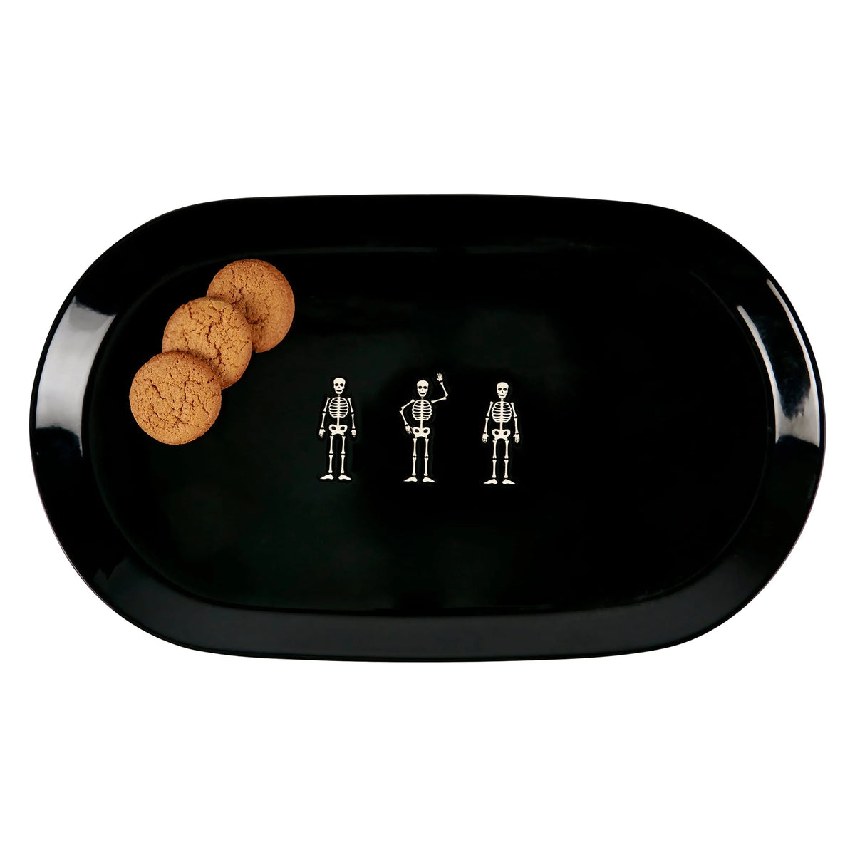 Skeletons Halloween Oval Stoneware Platter – 15.25"
