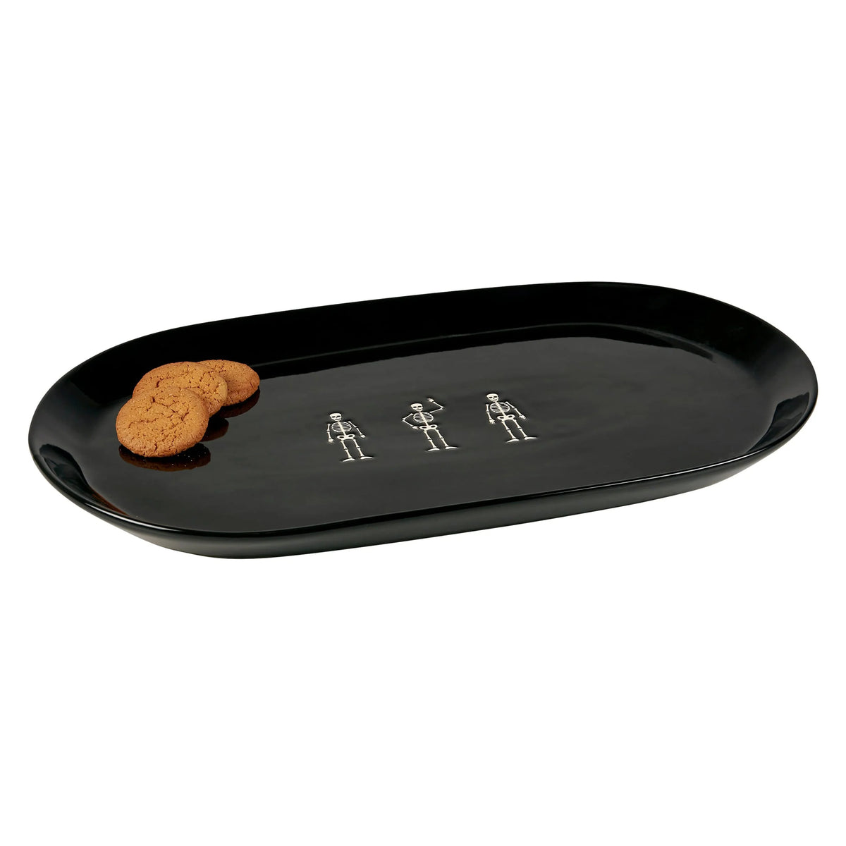 Skeletons Halloween Oval Stoneware Platter – 15.25"