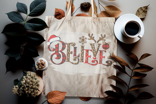 Believe Canvas Tote Bag