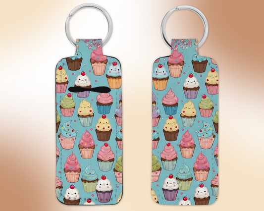 Cupcake Chapstick / Lip Balm Keychain