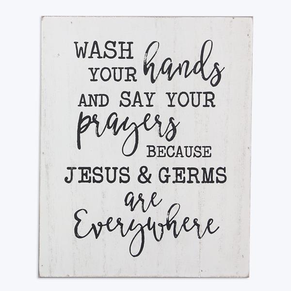 Wash Your Hands & Say Your Prayers Wood Box Sign