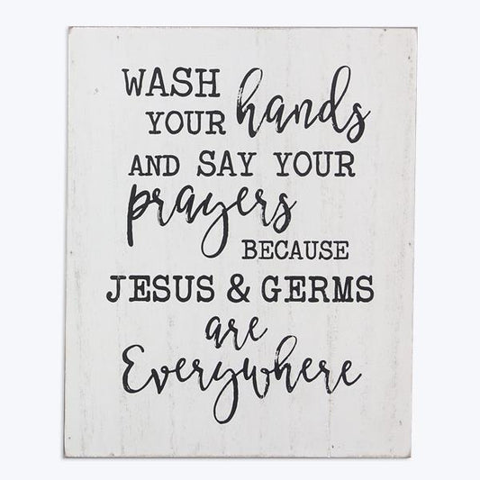 Wash Your Hands & Say Your Prayers Wood Box Sign