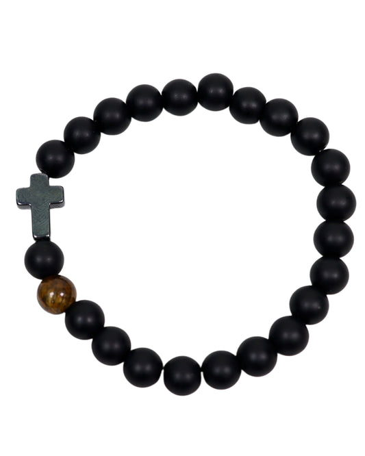"Always Remember" Beaded Cross Bracelet
