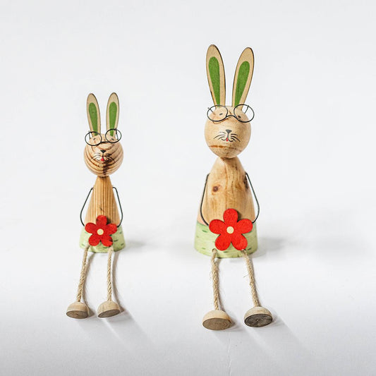Wooden Sitting Rabbits