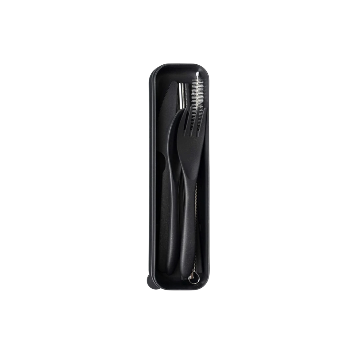 Krumbs Kitchen Wheat Straw On-The-Go Utensil Set - Black