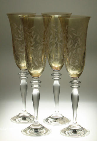 Rogaska Fluted Champagne Glass – Venetian Amber (Discontinued)