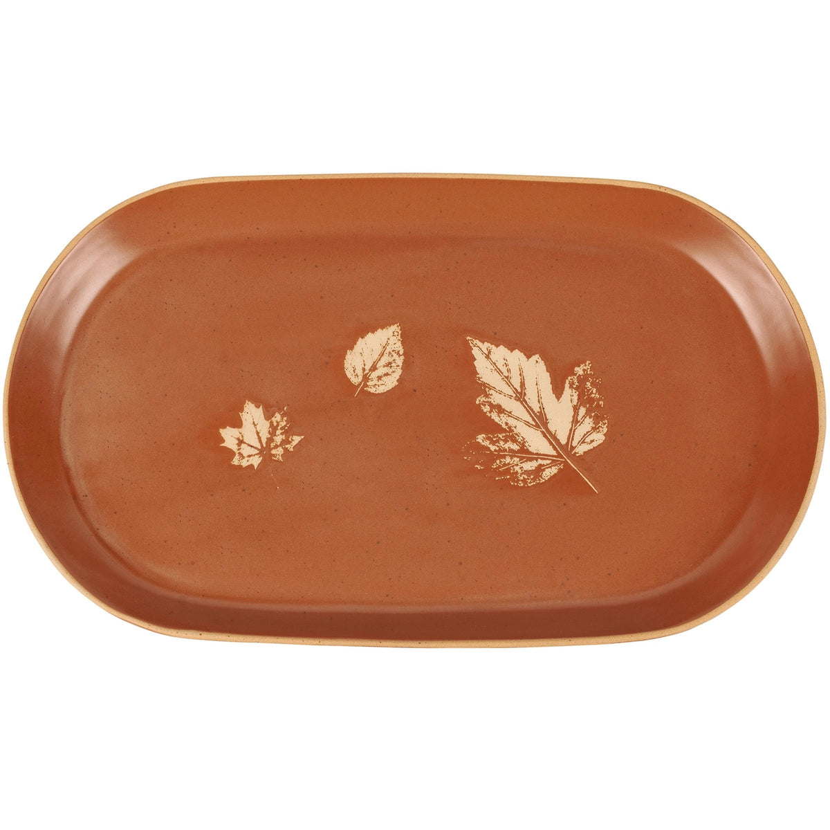 Fall Leaves Oval Stoneware Platter – 15.8"