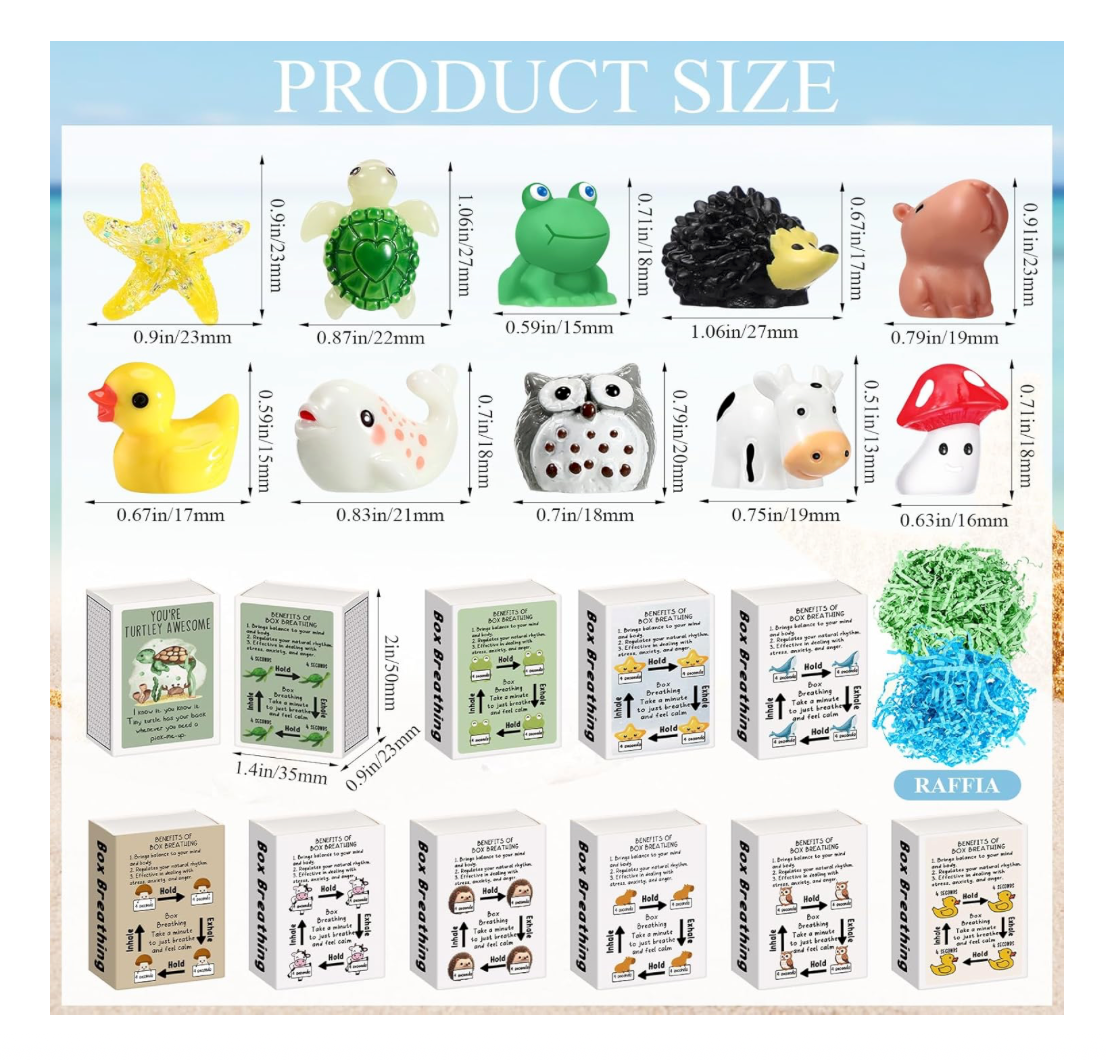 Mini Positive Emotional Support Figurine Gift - Box/Square Breathing