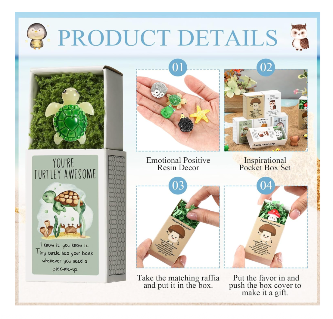 Mini Positive Emotional Support Figurine Gift - Box/Square Breathing