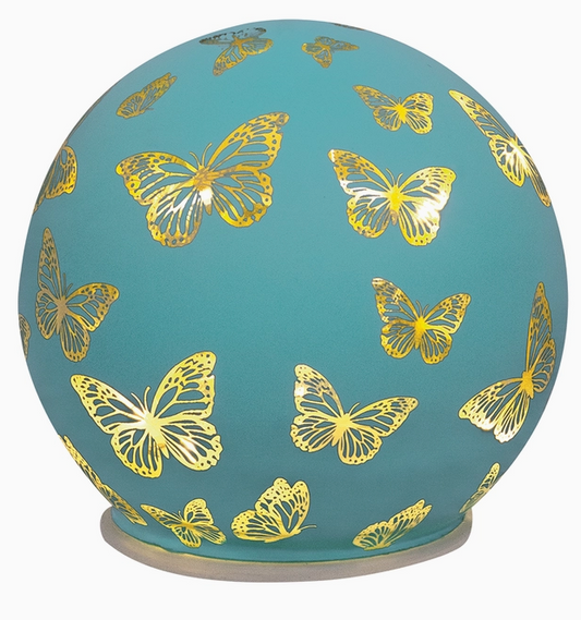 Glass LED Butterfly Orb – Light Up Decor - Blue