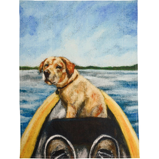 Dog in Canoe Kitchen Towel