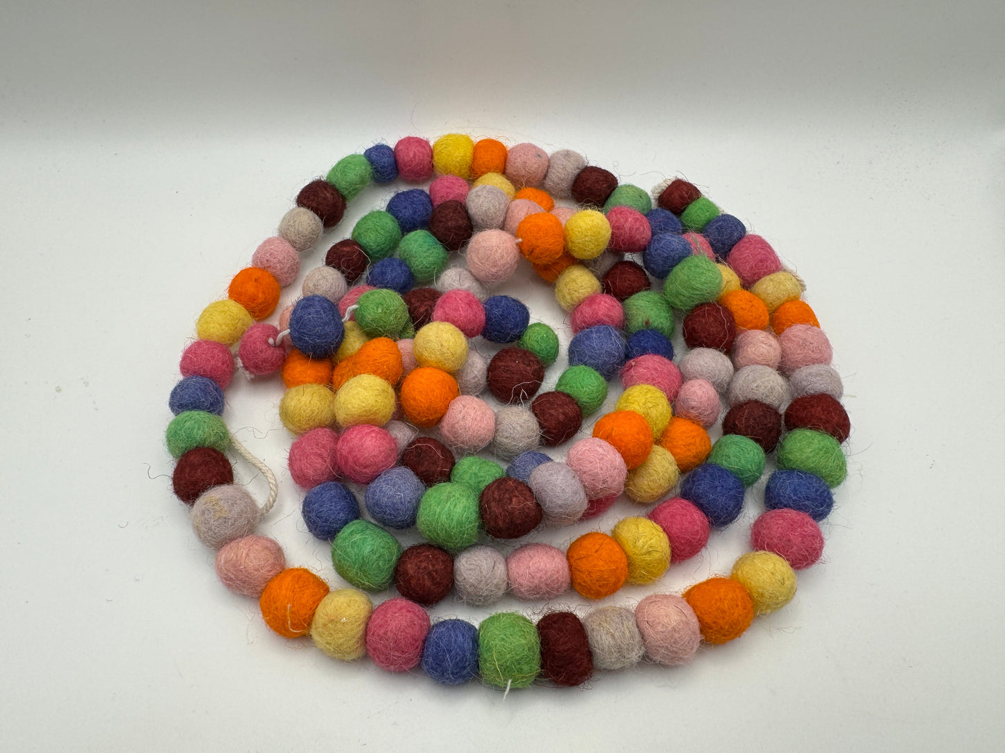 Bright Multi-Color Felt Ball Garland – 6 ft | Rainbow Pom Pom Decor