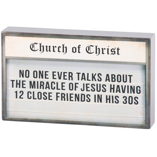 Miracle of Jesus Block Sign