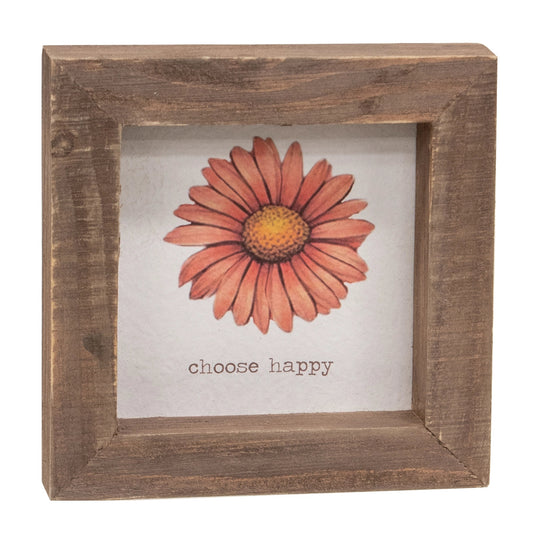 Daisy Framed Sign – Choose Happy