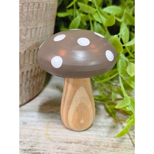 Mini Wooden Mushroom Décor