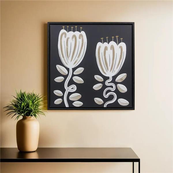 Black Floral Framed Wall Art