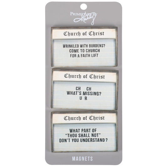 Funny Church Signs Magnet Set