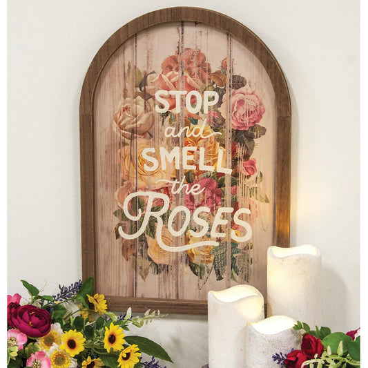 Stop and Smell the Roses Vintage Arch Sign