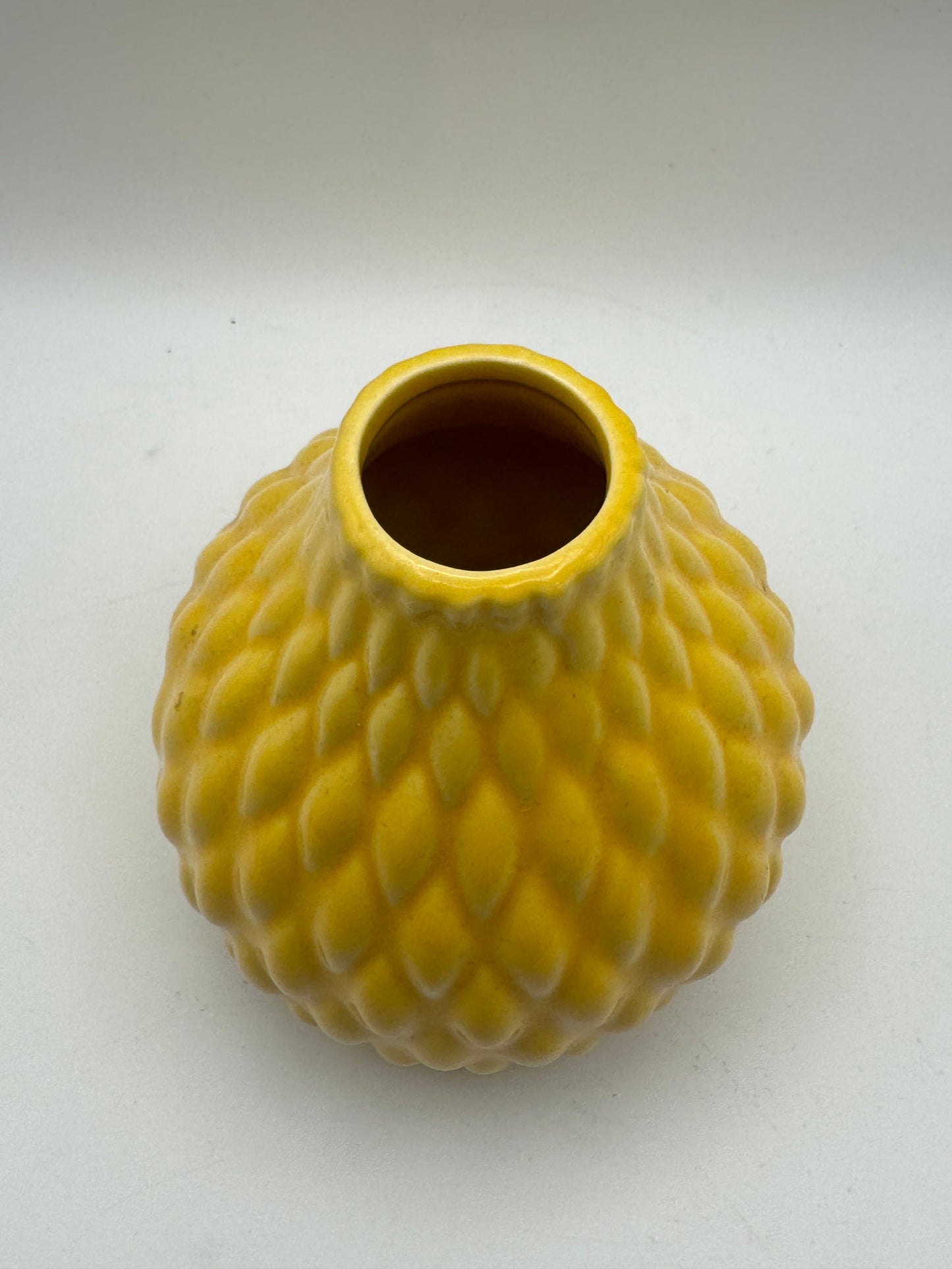 Yellow Textured Bud Vase – Farmhouse Mini Vase (4")