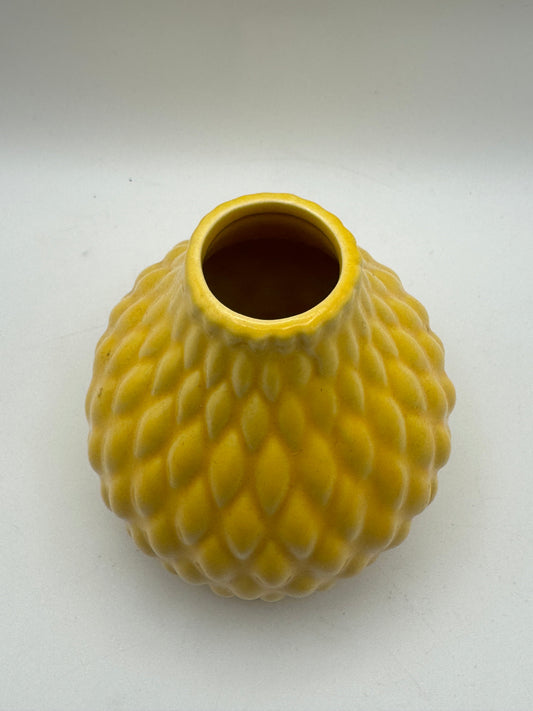 Yellow Textured Bud Vase – Farmhouse Mini Vase (4")