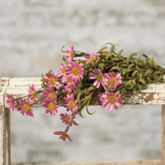 Mini Mountain Daisy Bush – Pink (18") Faux Floral