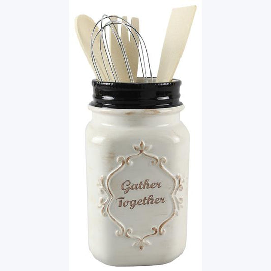 Gather Together Ceramic Utensil Holder with Tools