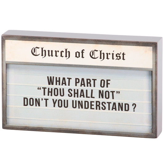Thou Shall Not Block Sign