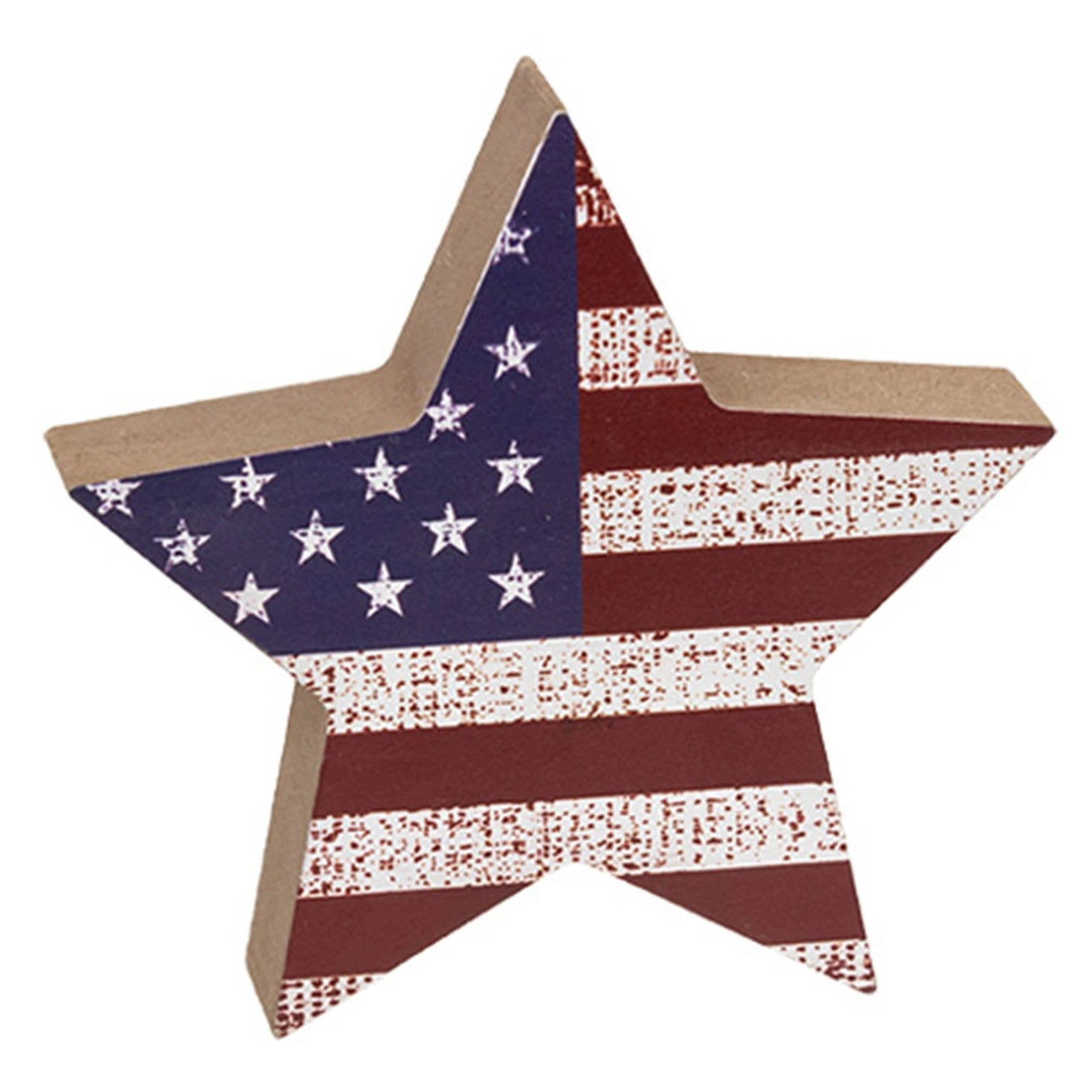 USA Flag Wooden Star Sitter – Patriotic Americana Decor