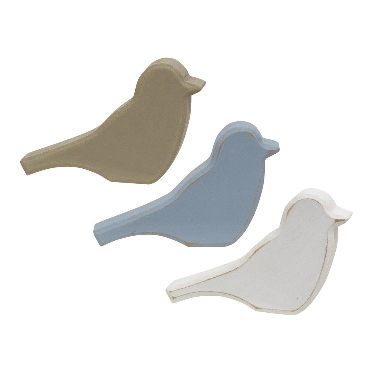 Distressed Wooden Spring Bird Sitter – 3 Assorted Colors