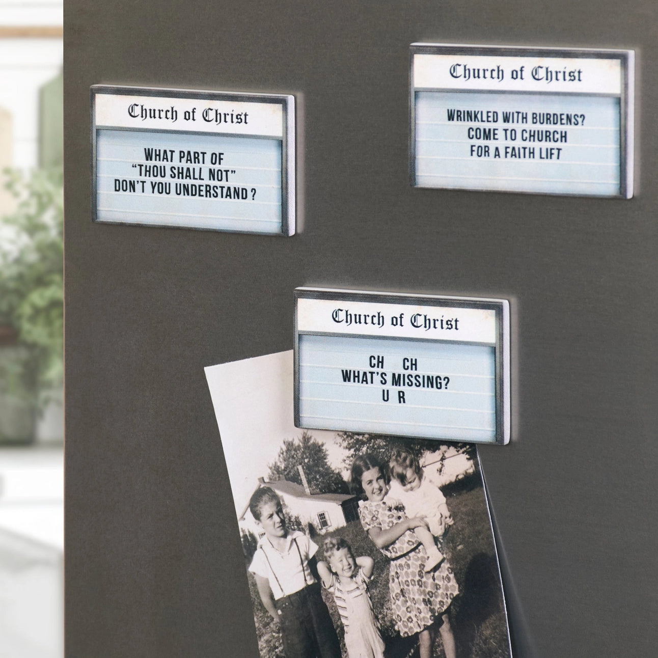 Funny Church Signs Magnet Set