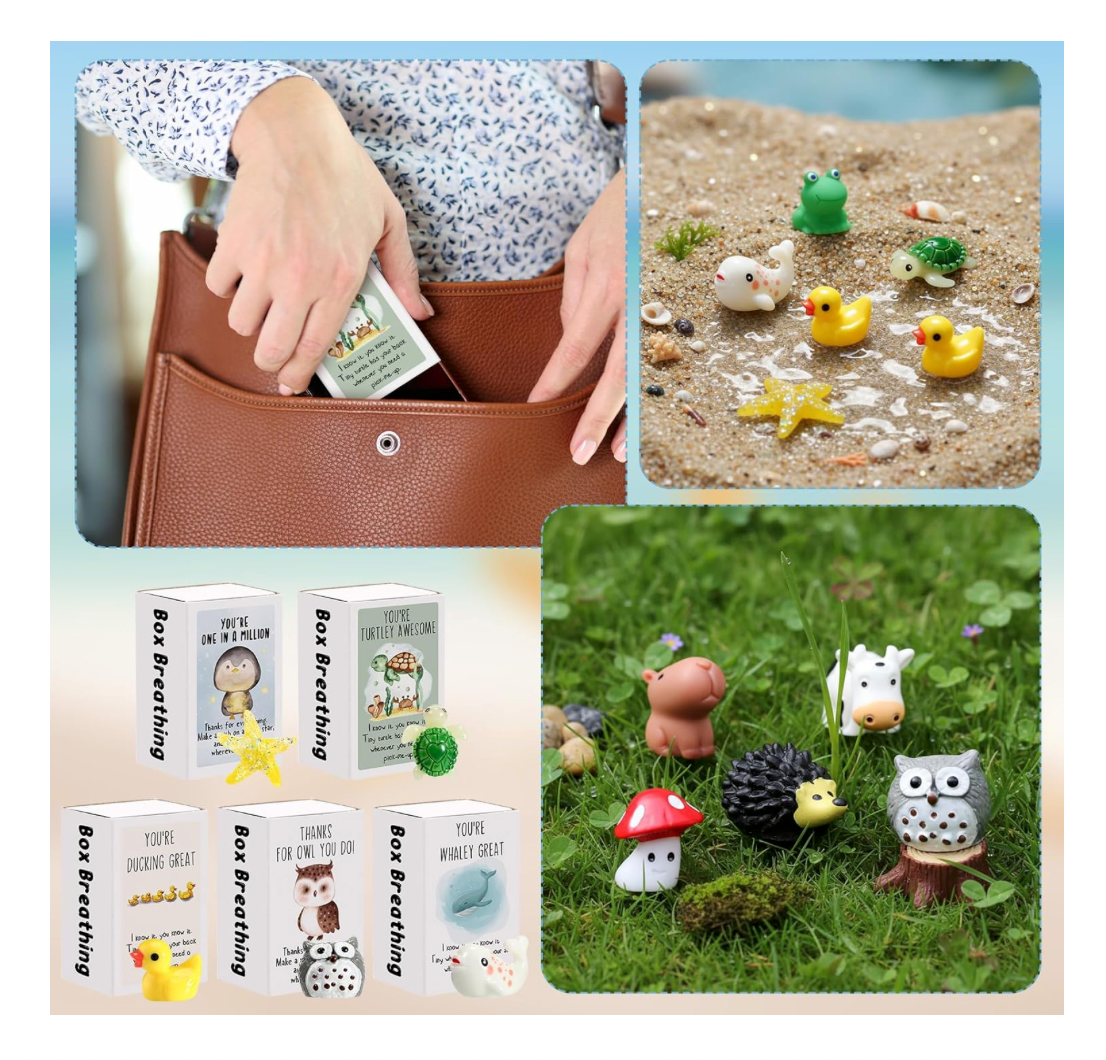 Mini Positive Emotional Support Figurine Gift - Box/Square Breathing