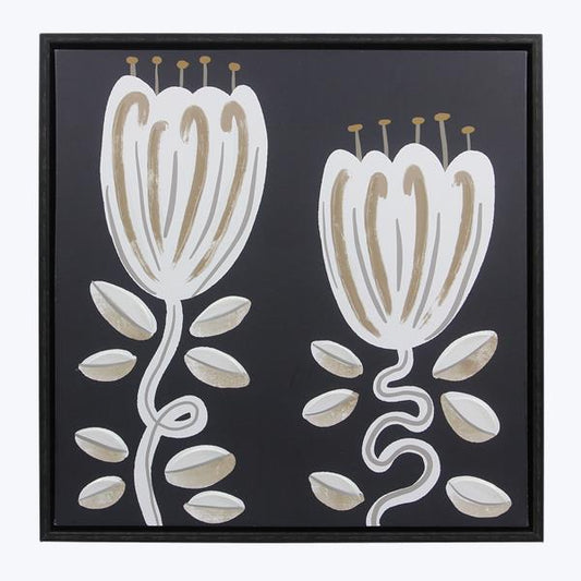 Black Floral Framed Wall Art