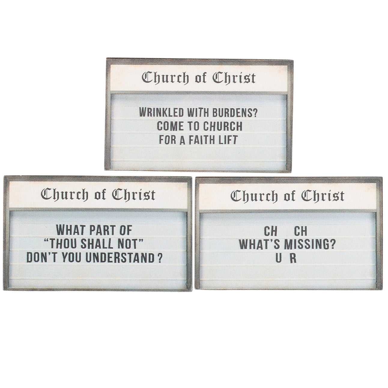 Funny Church Signs Magnet Set