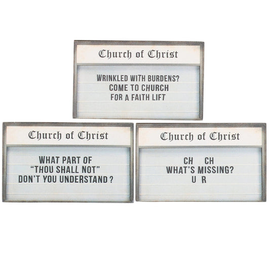 Funny Church Signs Magnet Set