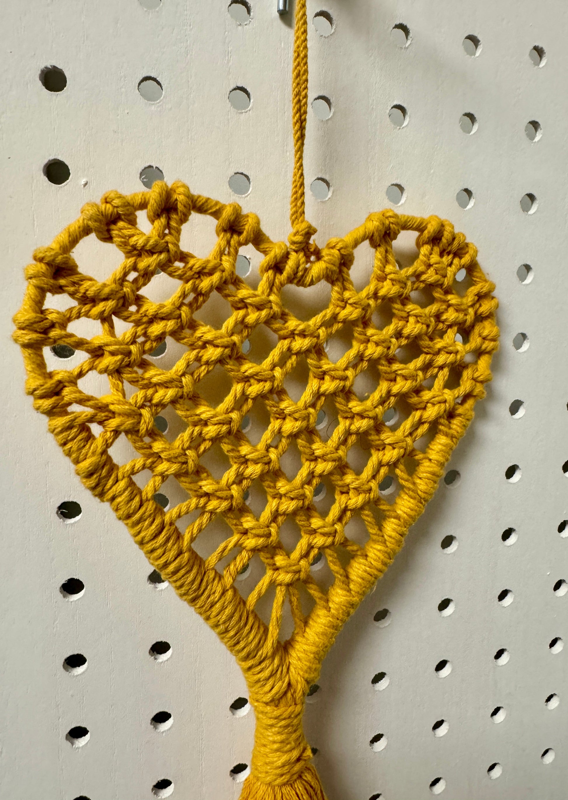 Handmade Macramé Heart Wall Hanging