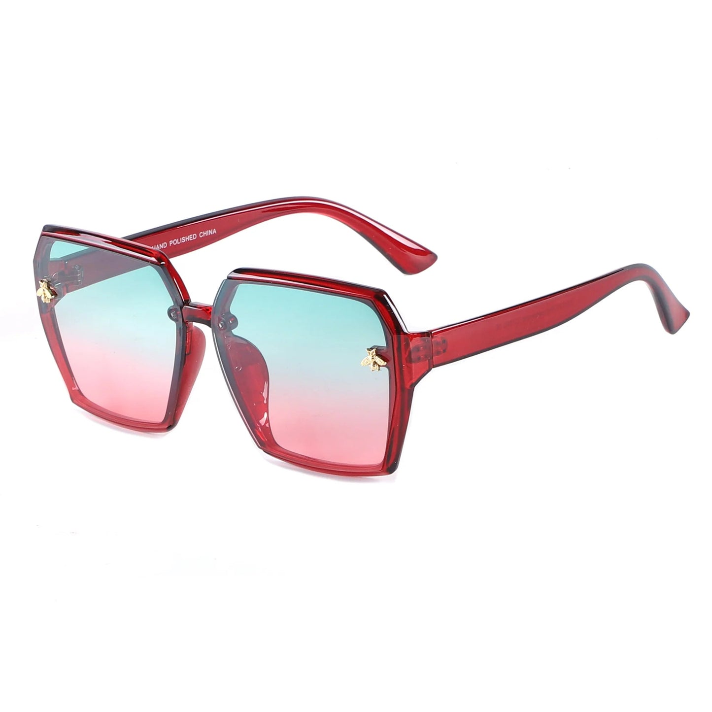Oversized Square Fashion Sunglasses – UV400 - Red